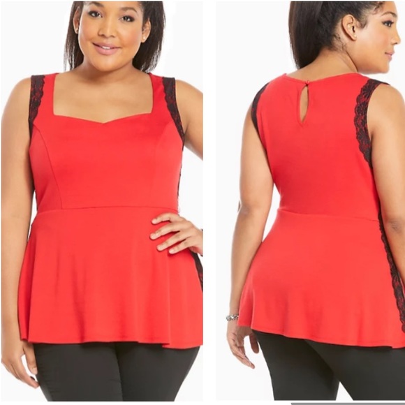 torrid Tops - Torrid Side Lace Peplum Tank